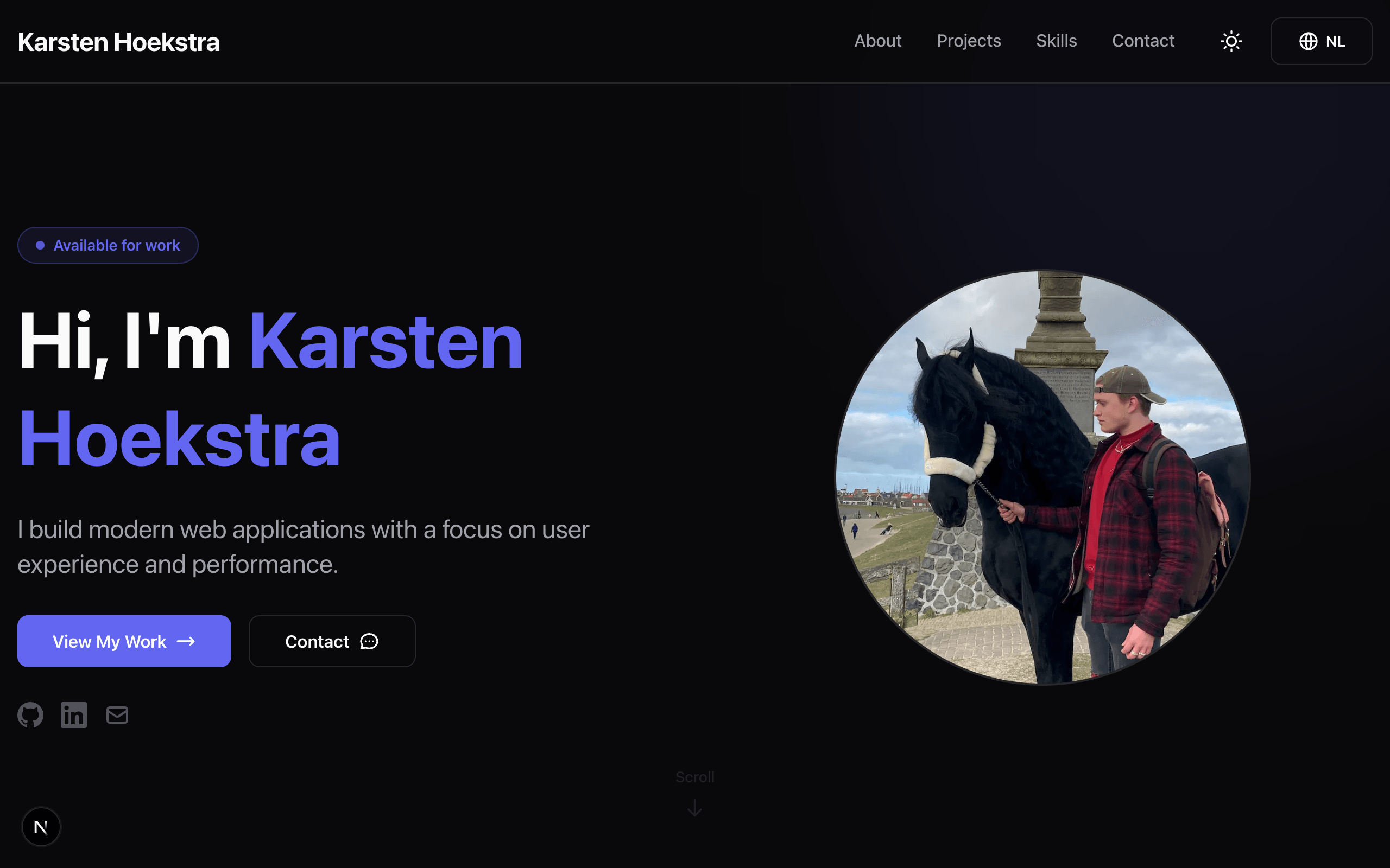 Portfolio Website Homepage